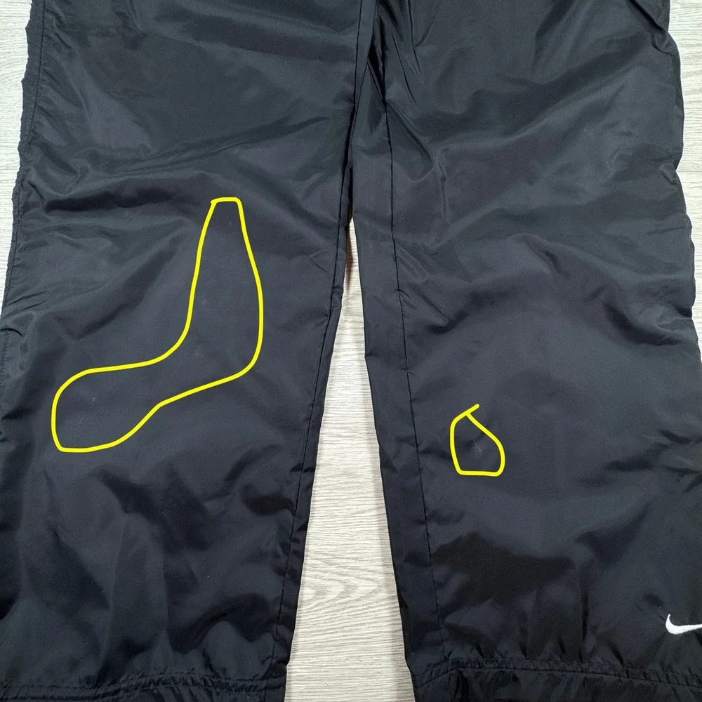 Nike Kids Pants Track Windbreaker Black Medium 8-10 Swoosh Elastic Waist Pocket